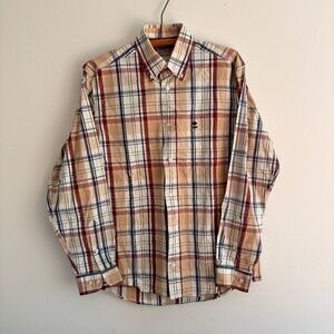 Vintage RIVER WOODS Plaid Casual dress shirt SMALL Men's USA